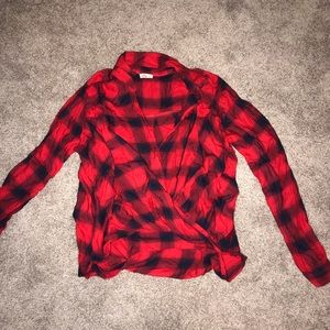 Red and black cross flannel